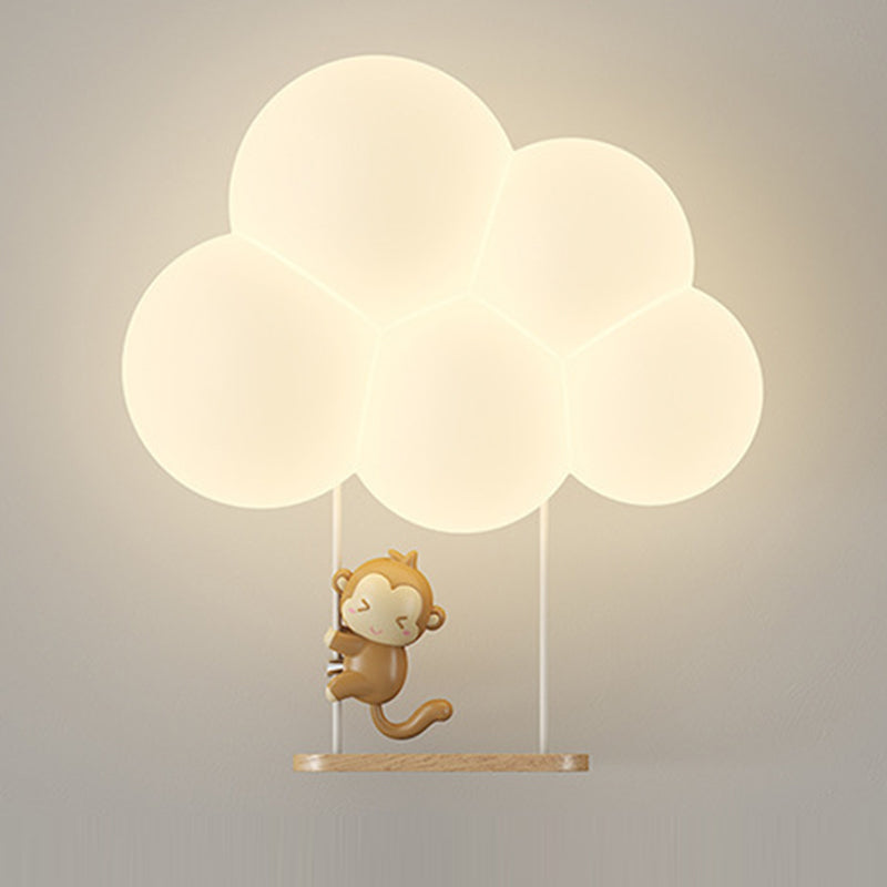مصباح حائط LED بتصميم عصري بسيط على شكل سحابة حيوانية من الحديد PE لغرفة النوم