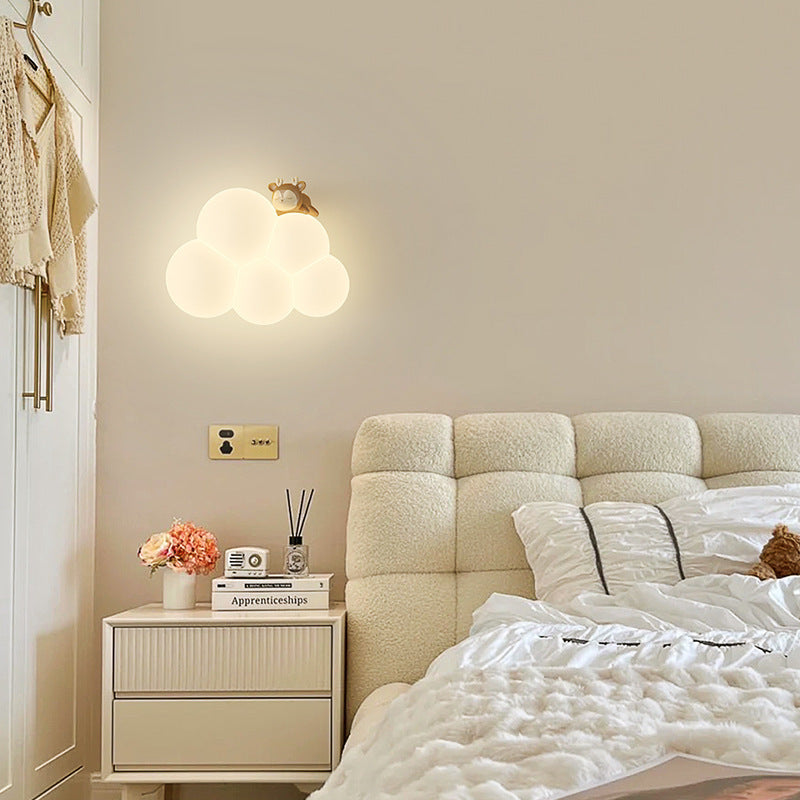 مصباح حائط LED بتصميم عصري بسيط على شكل سحابة حيوانية من الحديد PE لغرفة النوم