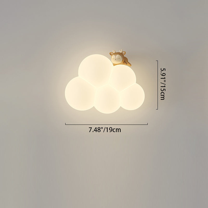 مصباح حائط LED بتصميم عصري بسيط على شكل سحابة حيوانية من الحديد PE لغرفة النوم