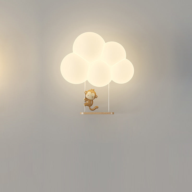 مصباح حائط LED بتصميم عصري بسيط على شكل سحابة حيوانية من الحديد PE لغرفة النوم