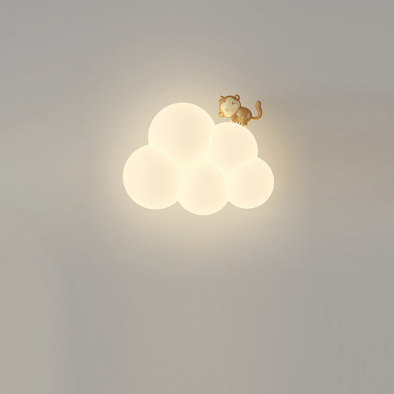 مصباح حائط LED بتصميم عصري بسيط على شكل سحابة حيوانية من الحديد PE لغرفة النوم
