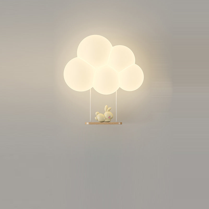 مصباح حائط LED بتصميم عصري بسيط على شكل سحابة حيوانية من الحديد PE لغرفة النوم