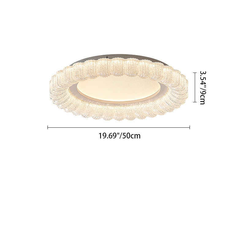 Modern Minimalist Round Lace Hardware Acrylic LED Flush Mount Ceiling Light For Bedroom