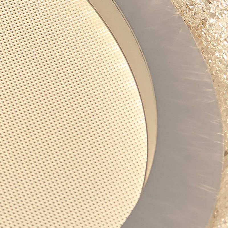 Modern Minimalist Round Lace Hardware Acrylic LED Flush Mount Ceiling Light For Bedroom