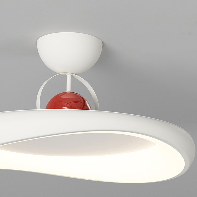 Modern Minimalist Irregular Disc Iron Acrylic Shade LED Semi-Flush Mount Ceiling Light For Living Room