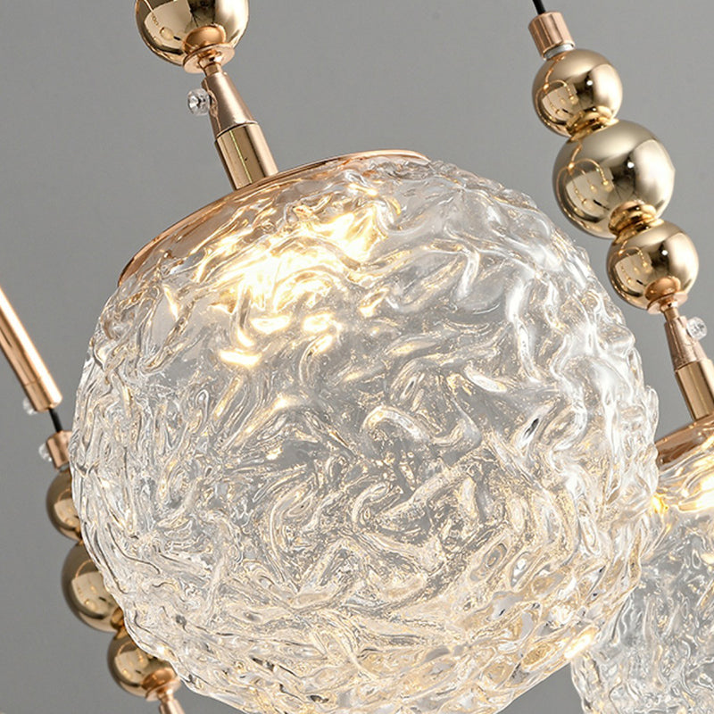 Contemporary Nordic Branch Curved Pole Orb Hardware Glass 4/7 Light Semi-Flush Mount Ceiling Light For Living Room