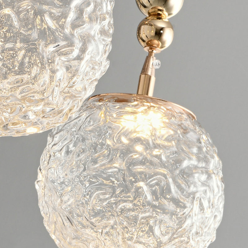 Contemporary Nordic Branch Curved Pole Orb Hardware Glass 4/7 Light Semi-Flush Mount Ceiling Light For Living Room