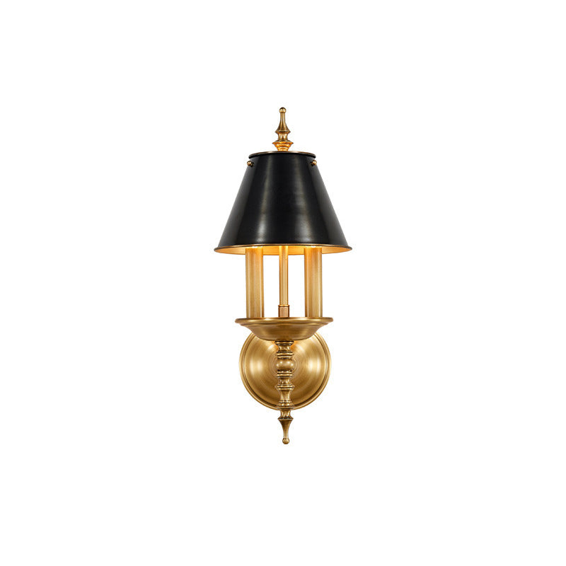 Traditional European Round Candle Holder Full Brass 2-Light Wall Sconce Lamp For Living Room