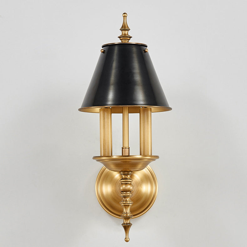 Traditional European Round Candle Holder Full Brass 2-Light Wall Sconce Lamp For Living Room