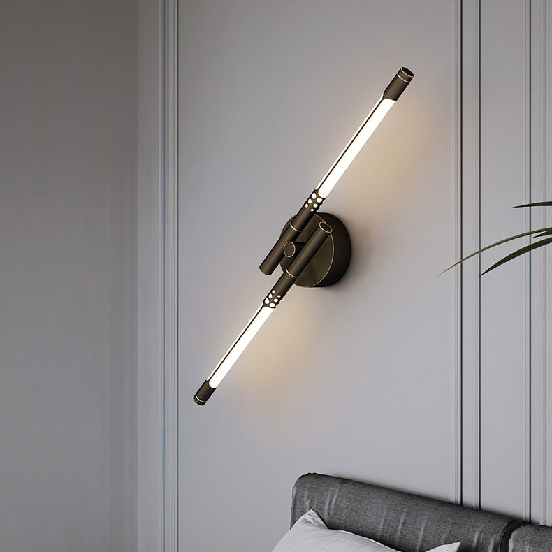 Contemporary Nordic Cylindrical Brass Silicone LED Wall Sconce Lamp For Living Room