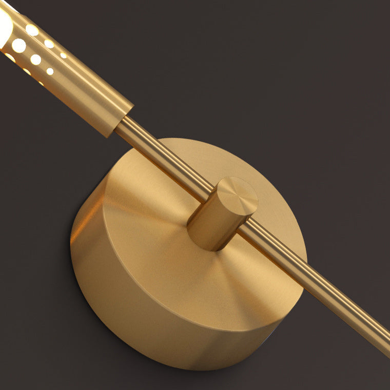 Contemporary Nordic Cylindrical Brass Silicone LED Wall Sconce Lamp For Living Room