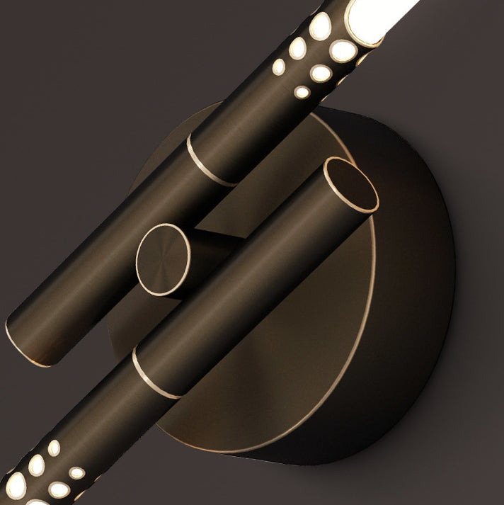 Contemporary Nordic Cylindrical Brass Silicone LED Wall Sconce Lamp For Living Room