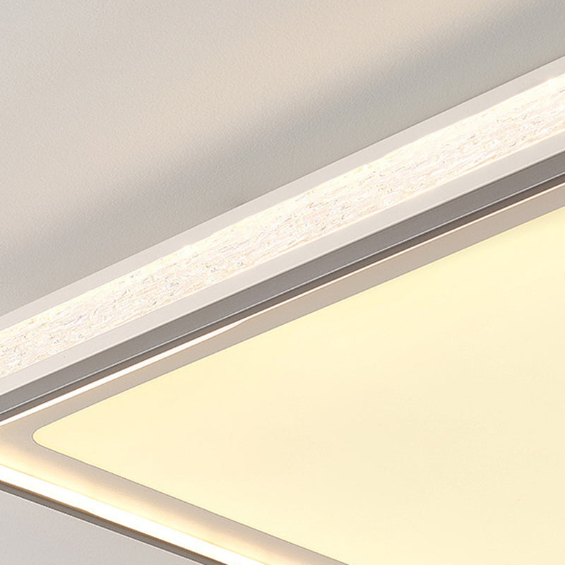 Modern Minimalist Round Rectangle Square Iron Silicone Acrylic LED Flush Mount Ceiling Light For Living Room