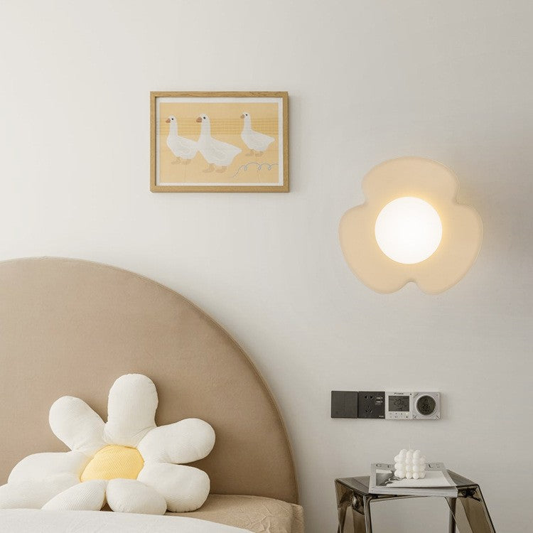 Modern Minimalist Flower Globe Iron Resin 1-Light Semi-Flush Mount Ceiling Light For Living Room