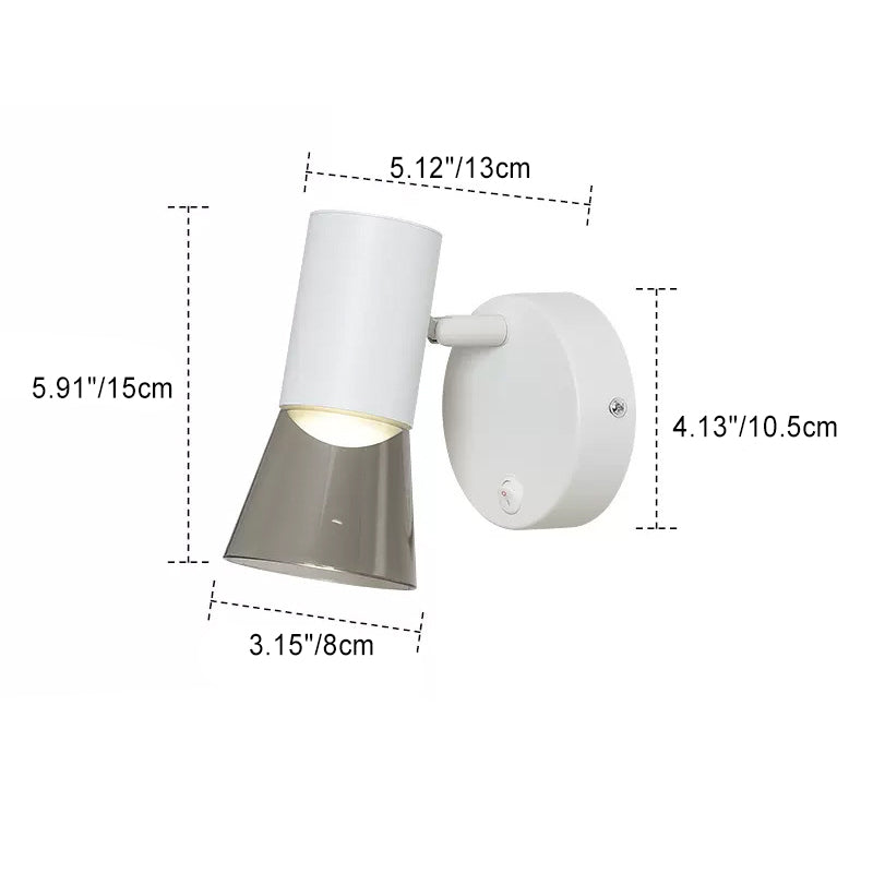 Modern Minimalist Round Cone Horn Shape Aluminum Acrylic 1-Light Wall Sconce Lamp For Bedroom