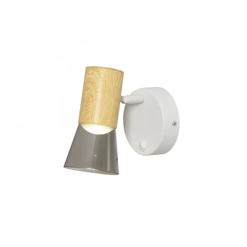Modern Minimalist Round Cone Horn Shape Aluminum Acrylic 1-Light Wall Sconce Lamp For Bedroom