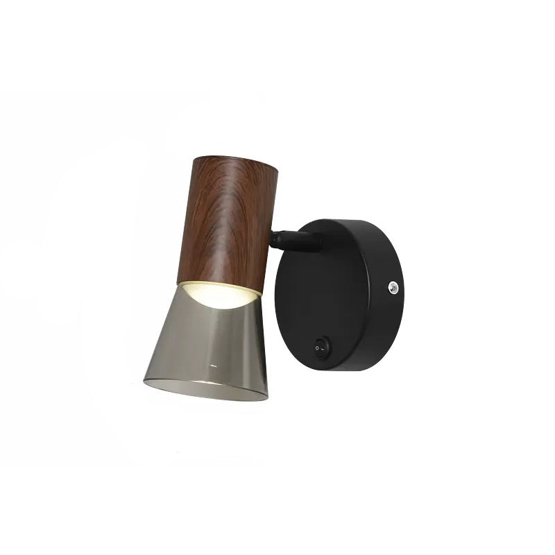 Modern Minimalist Round Cone Horn Shape Aluminum Acrylic 1-Light Wall Sconce Lamp For Bedroom