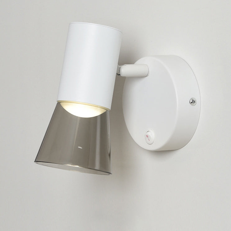 Modern Minimalist Round Cone Horn Shape Aluminum Acrylic 1-Light Wall Sconce Lamp For Bedroom