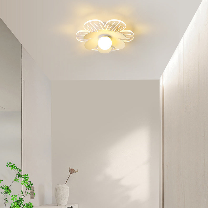 Modern Minimalist Suzuran Iron Frame Acrylic Shade LED Semi-Flush Mount Ceiling Light For Living Room