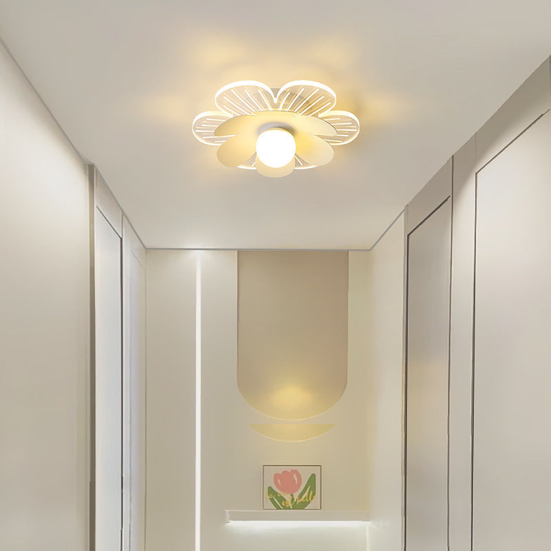 Modern Minimalist Suzuran Iron Frame Acrylic Shade LED Semi-Flush Mount Ceiling Light For Living Room