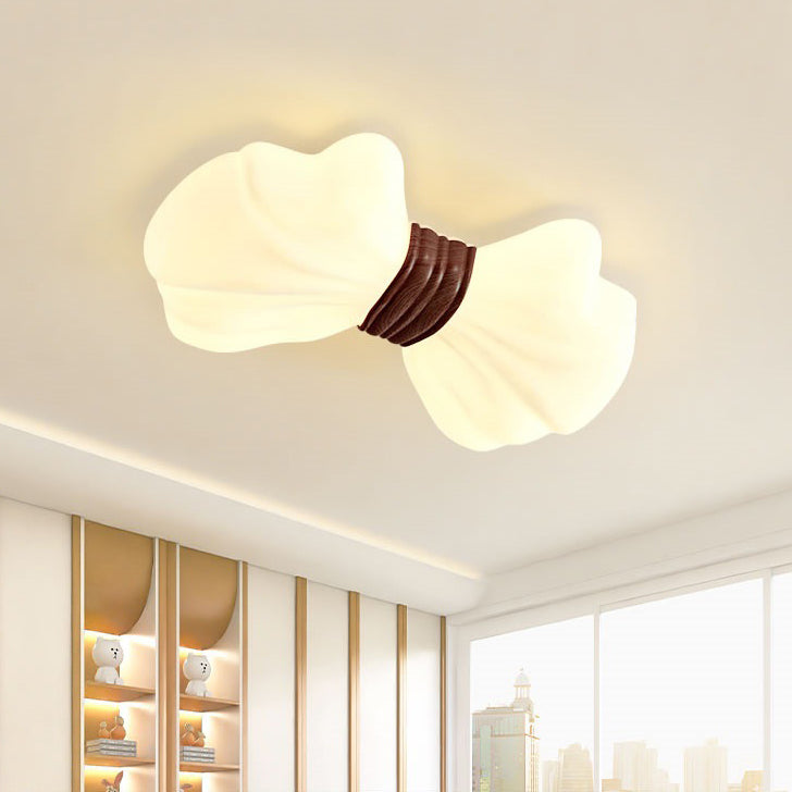Contemporary Creative Kids Bow Iron Plastic LED Flush Mount Ceiling Light For Bedroom
