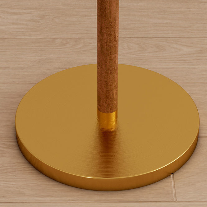 Traditional Vintage Curved Fishing Rod Hardware Frame Patterned Fabric Shade 1-Light Standing Floor Lamp For Living Room