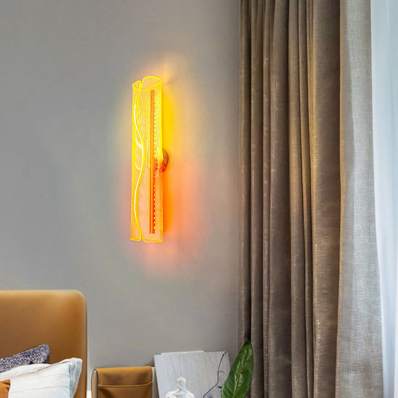 Modern Luxury Cylindrical Iron Aluminum Acrylic LED Wall Sconce Lamp For Living Room