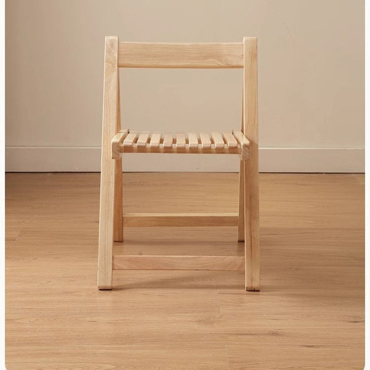 Contemporary Nordic Foldable Rectangular Wooden Slat Dining Chair Backrest For Dining Room