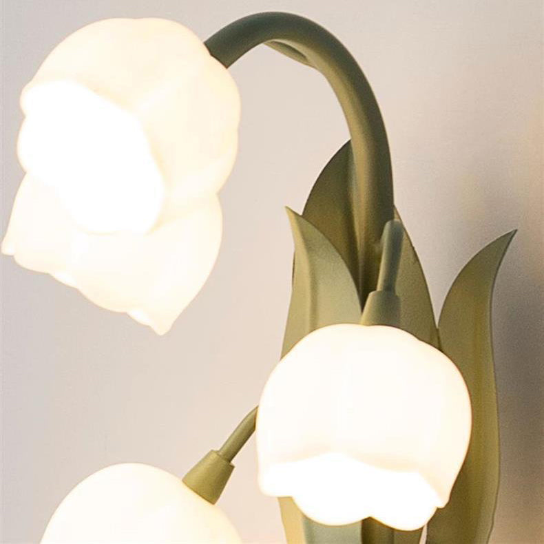 Modern Minimalist Bell Orchid Iron PC Shade 5-Light Wall Sconce Lamp For Living Room