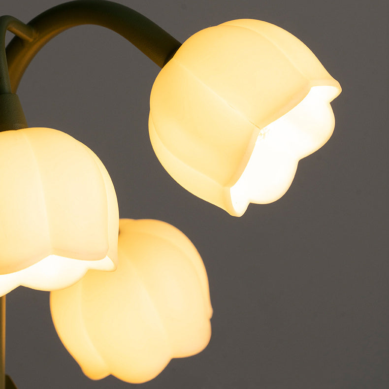 Modern Minimalist Bell Orchid Iron PC Shade 5-Light Wall Sconce Lamp For Living Room