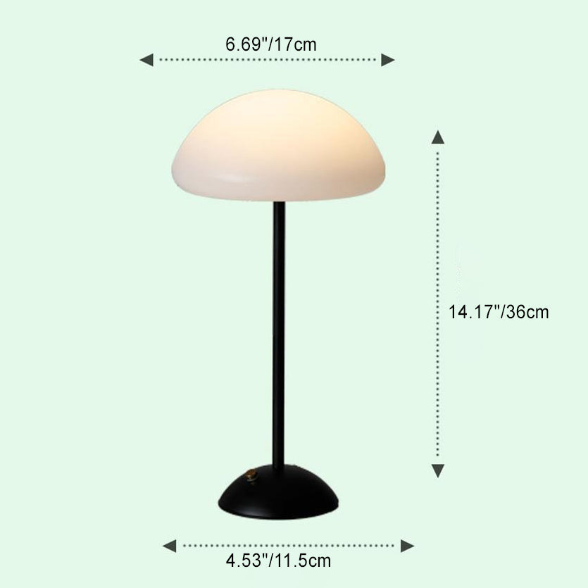 Contemporary Creative Round Mushroom Shape Iron Frame ABS Shade LED Table Lamp For Bedroom