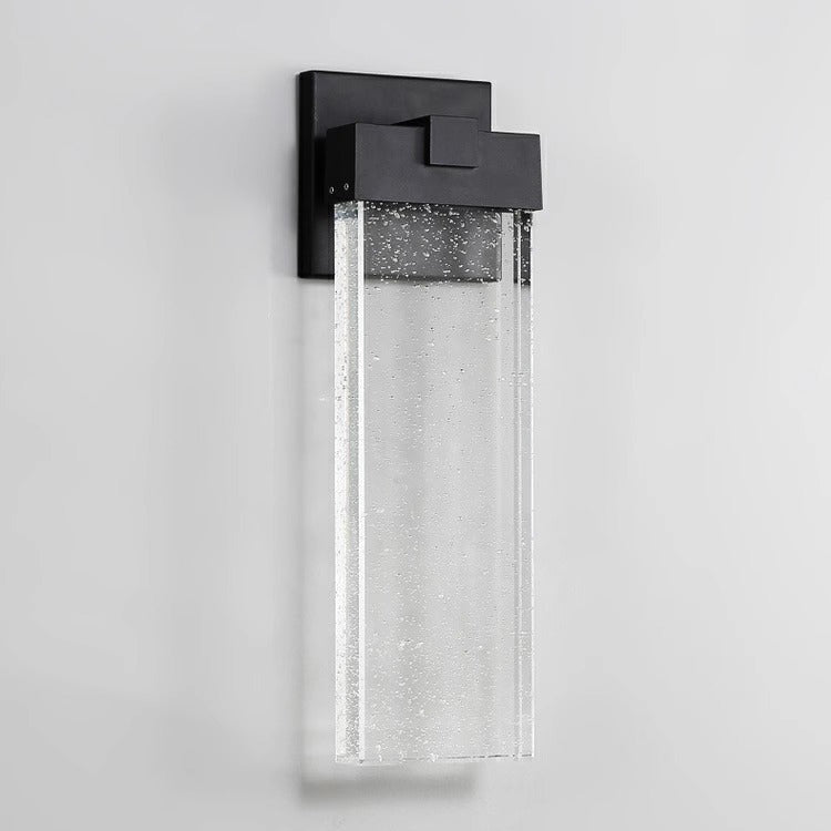 Modern Minimalist Waterproof Rectangle Aluminum Bubble Crystal LED Wall Sconce Lamp For Outdoor Patio