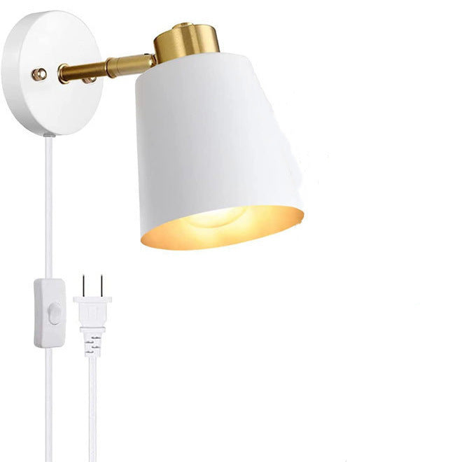 Contemporary Industrial Round Cylinder Iron 1-Light Wall Sconce Lamp For Bedroom