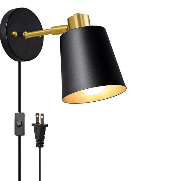 Contemporary Industrial Round Cylinder Iron 1-Light Wall Sconce Lamp For Bedroom