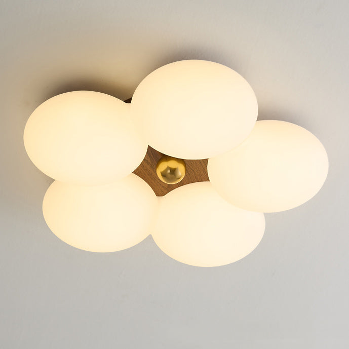 Modern Minimalist Round Floral Iron Plastic LED Flush Mount Ceiling Light For Living Room
