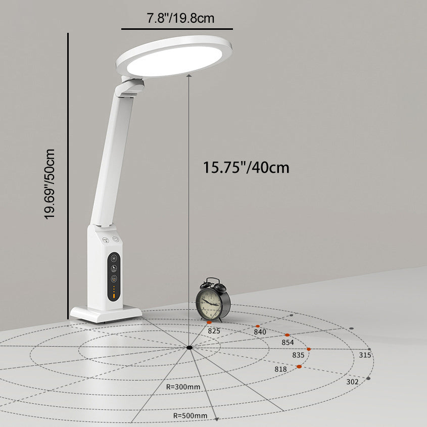 Modern Minimalist Foldable Round Rectangle ABS LED Table Lamp For Bedroom