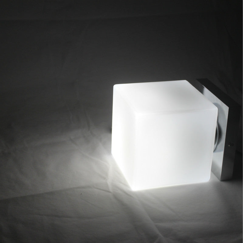 Modern Minimalist Square Metal Base Glass Shade 1-Light Semi-Flush Mount Ceiling Light For Living Room