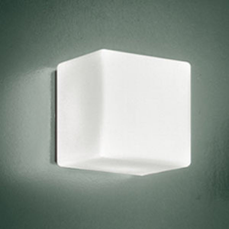 Modern Minimalist Square Metal Base Glass Shade 1-Light Semi-Flush Mount Ceiling Light For Living Room