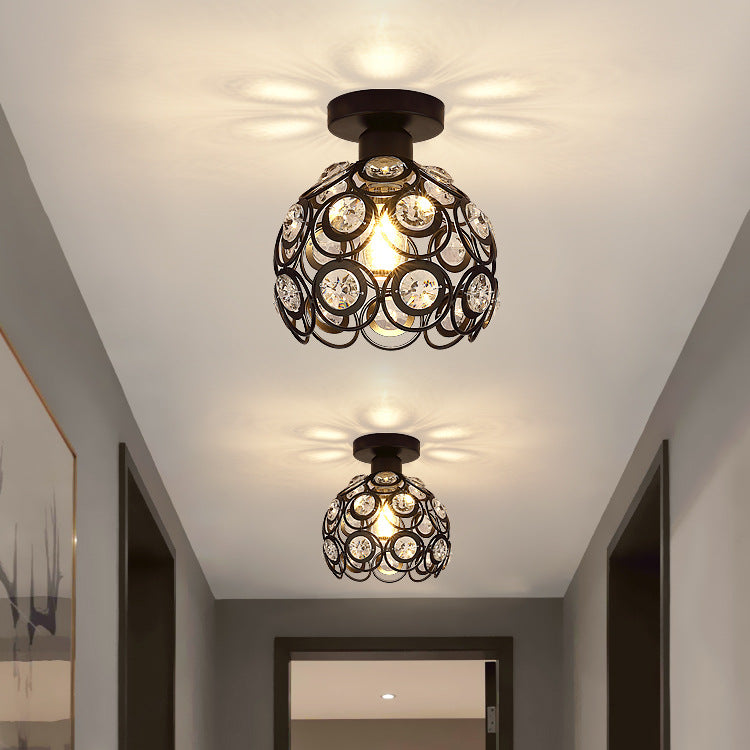 Contemporary Nordic Dome Circle Combination Iron Aluminum Frame 1-Light Semi-Flush Mount Ceiling Light For Living Room