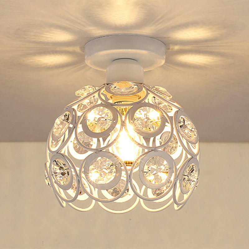 Contemporary Nordic Dome Circle Combination Iron Aluminum Frame 1-Light Semi-Flush Mount Ceiling Light For Living Room
