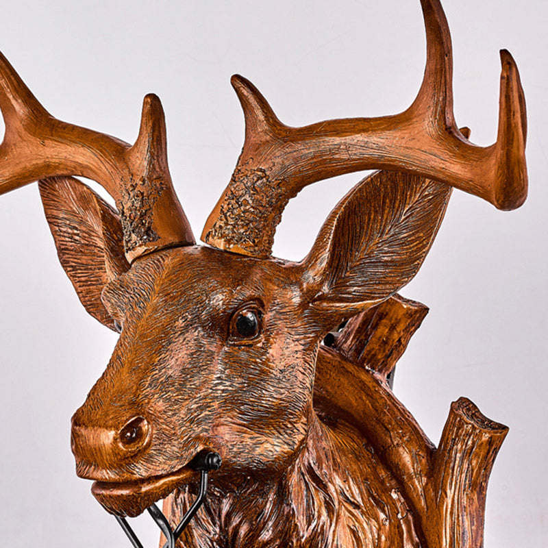 Contemporary Creative Deer Antler Iron Resin Frame Crystal Shade 1-Light Wall Sconce Lamp For Living Room