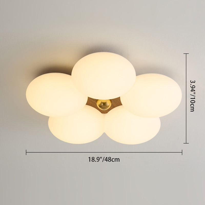Contemporary Creative Romantic Flower Iron Plastic LED Flush Mount Ceiling Light For Bedroom