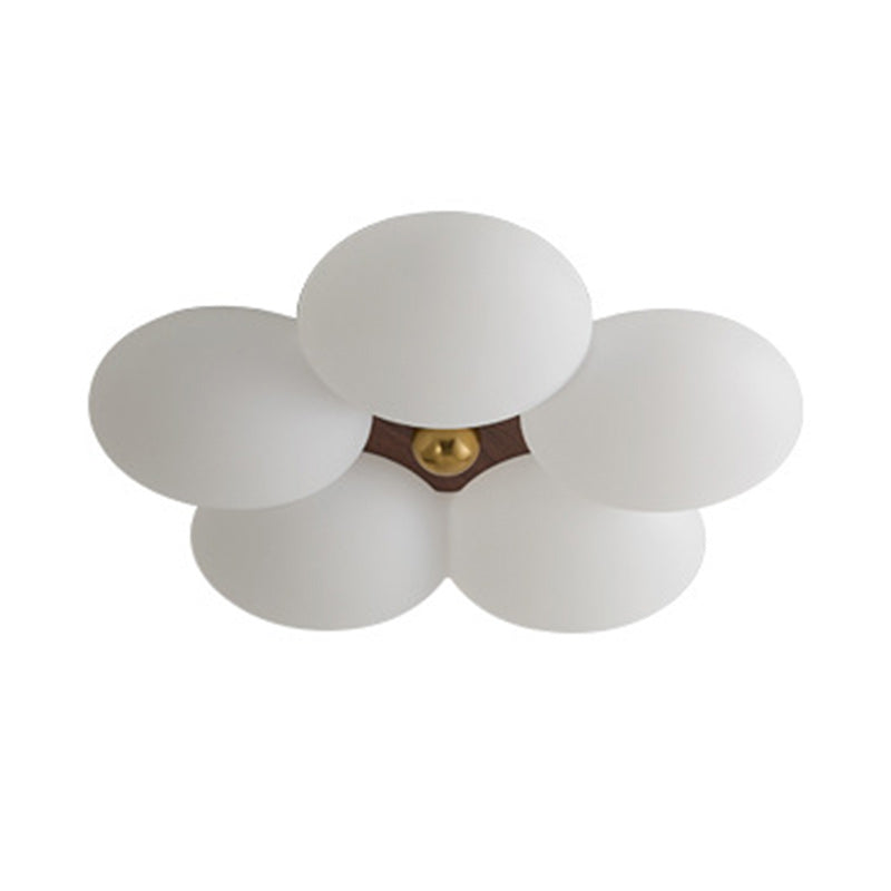 Contemporary Creative Romantic Flower Iron Plastic LED Flush Mount Ceiling Light For Bedroom