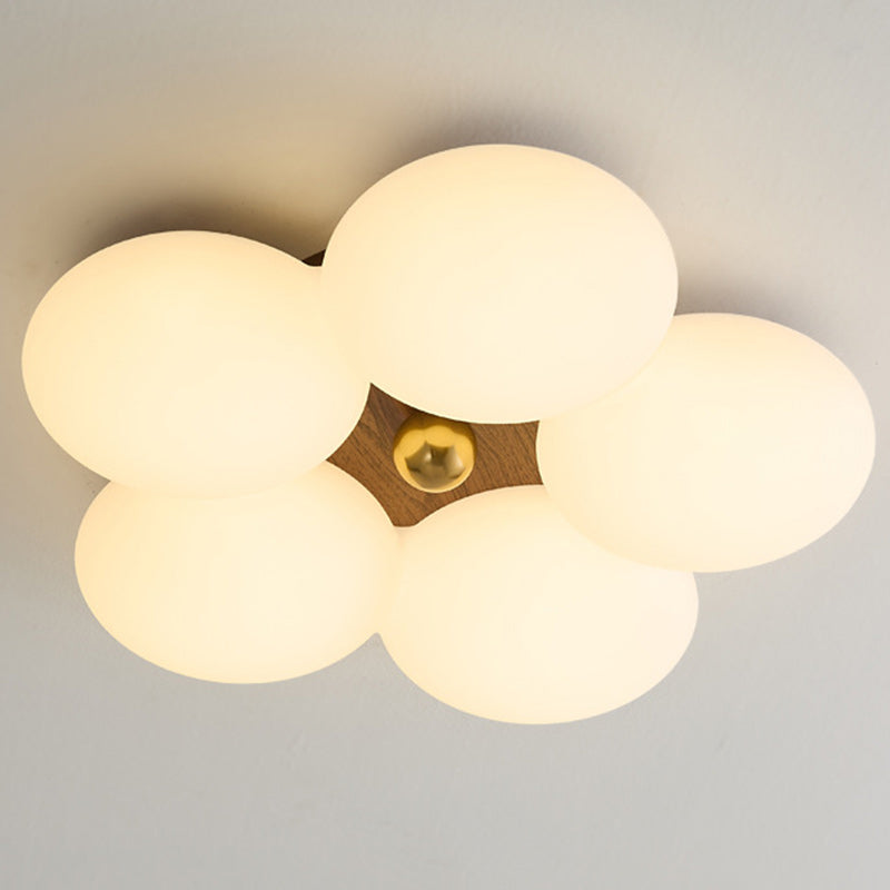 Contemporary Creative Romantic Flower Iron Plastic LED Flush Mount Ceiling Light For Bedroom