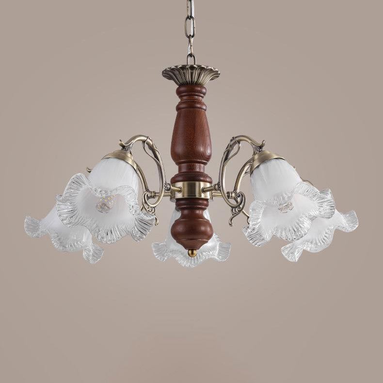 ثريا عصرية من منتصف القرن، مصنوعة من فرع منحني على شكل قضيب مزهر من الحديد الصلب، بغطاء زجاجي، 3/5/8 مصابيح لغرفة المعيشة