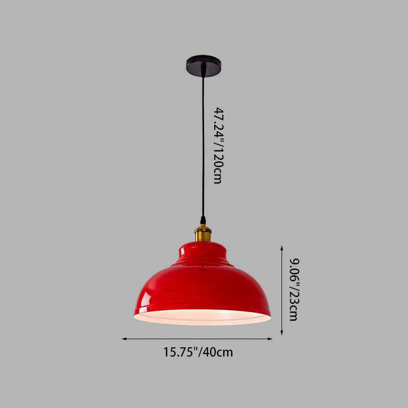Contemporary Industrial Round Pot Lid Shape Iron 1-Light Pendant Light For Living Room