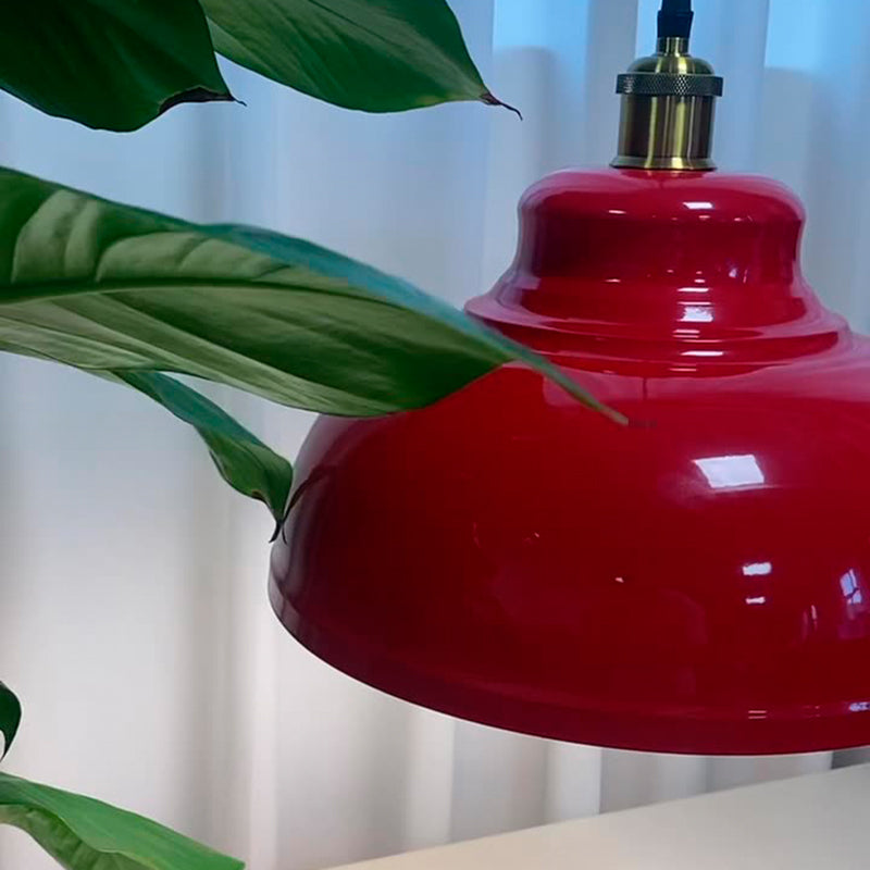Contemporary Industrial Round Pot Lid Shape Iron 1-Light Pendant Light For Living Room