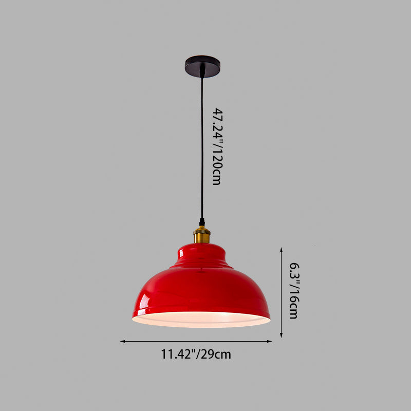 Contemporary Industrial Round Pot Lid Shape Iron 1-Light Pendant Light For Living Room