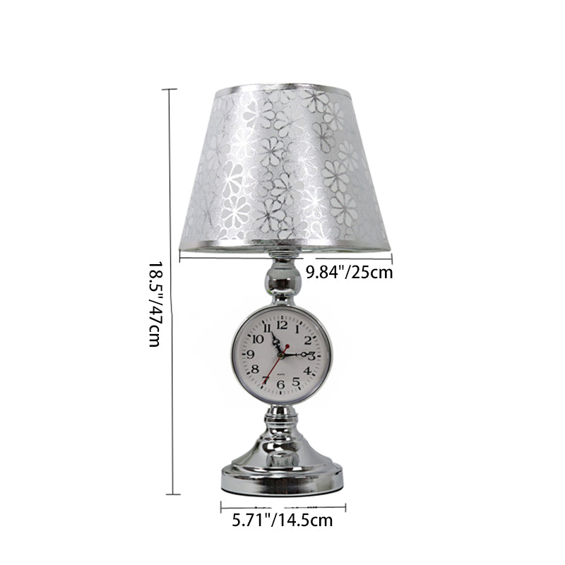 Traditional European Iron Fabric Truncated Cone 1-Light Table Lamp For Bedside Or Study
