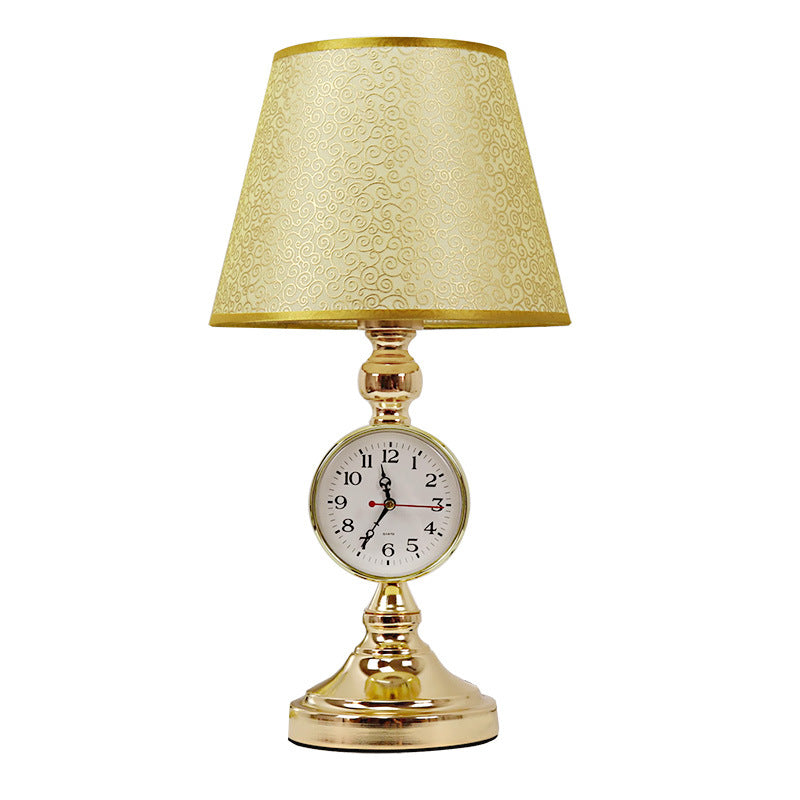 Traditional European Iron Fabric Truncated Cone 1-Light Table Lamp For Bedside Or Study